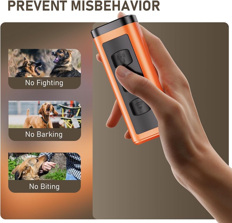 Eorery 2 Pack Dog Bark Deterrent Devices, Rechargeable Anti-Barking Device for Dogs, 50ft Long-Range Ultrasonic, Correct Your Dog's Bad Behavior at the Push of a Button,Suitable for Small, Medium, Large Dogs - Image 4